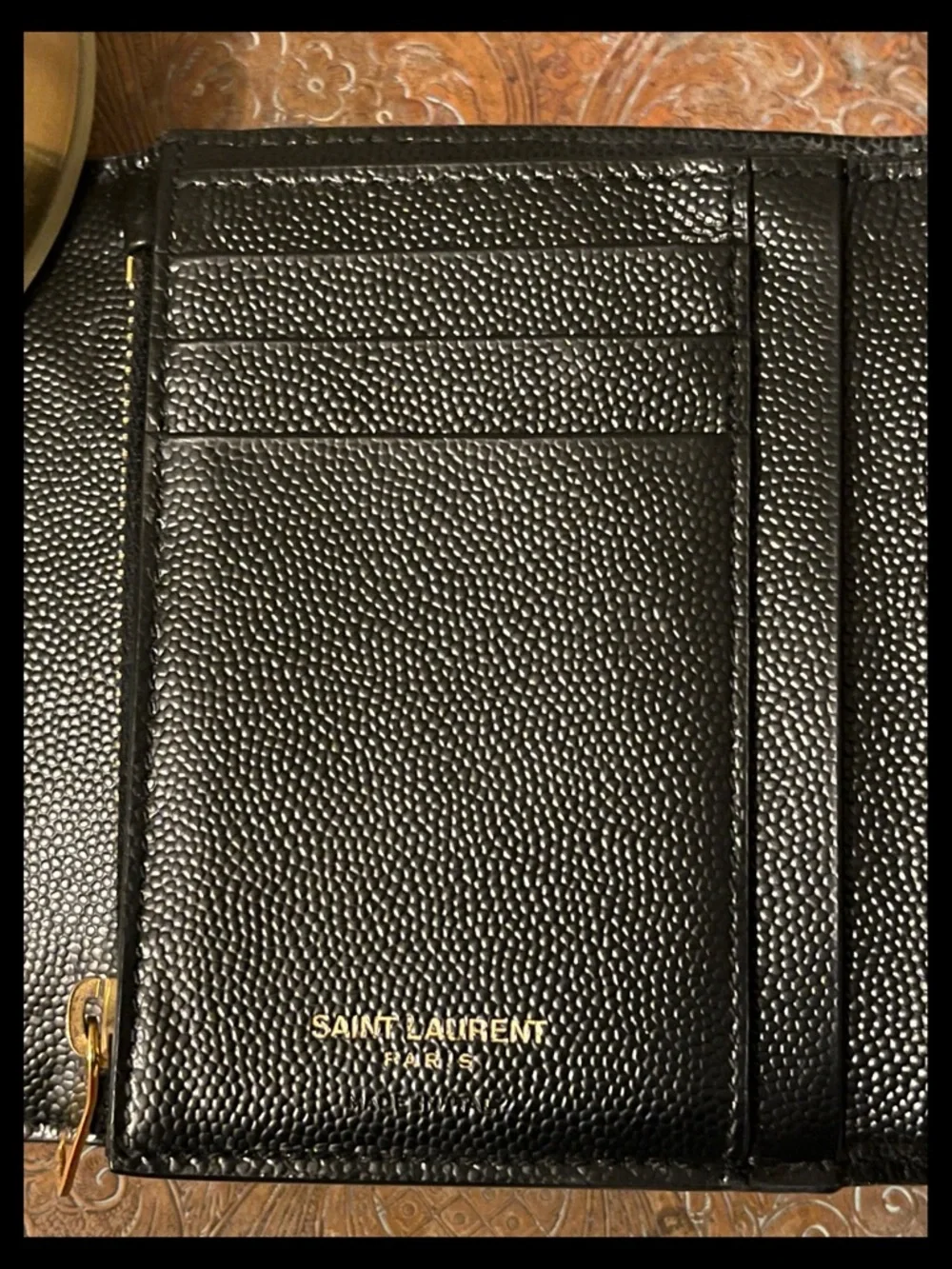 AUTH (YSL) Saint Laurent Mix Matelassé Monogram Short Wallet - Picture 6 of 14
